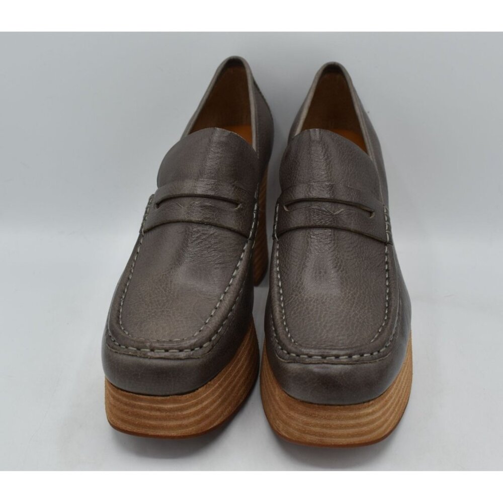 KorkEase Womens Size 10 Barbara Platform Grey Penny Loafer Pump Shoes - Picture 2 of 13
